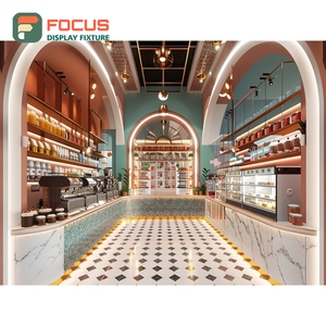 Vitrine à café haute capacité avec finition en bois stratifié, pour produits de marque - Product Image 5