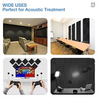DAYIN Premium noir auto-adhésif pyramide champignon oeuf caisse ondulé crête coin en forme de panneau de mousse acoustique d'absorption acoustique