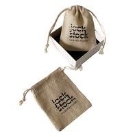 Logo personnalisé 10x12cm lin de coton naturel avec sac à cordon pour accessoire