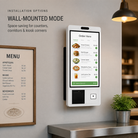 Kiosque d'inscription en libre-service mural OEM d'usine en gros avec lecteur de carte SDK et écran tactile pour terminal de gestion des files d'attente