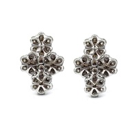 Bijoux de haute qualité, fabriqués en Chine, en or blanc massif 18 carats, avec un cluster de diamants véritables, élégants, pour mariage, fête, anniversaire