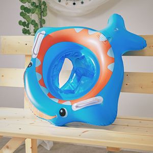 Xiaolu Children's Shark <b>Inflatable</b> Swimming Ring Seat Pool <b>Float</b> For Kids Novelty Animal Design 0.18mm PVC - Product Image 4
