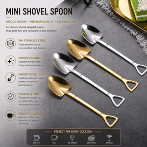 Cuillère-spatule moderne en acier inoxydable 304 pour mélanger la glace à la pastèque, la crème glacée ou le café, ustensile de dessert réutilisable, gadget de cuisine - Product Image 2