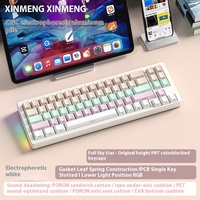 Clavier mécanique haut de gamme Xinmeng M71V2 71 touches, trois modes, USB Type-C, en aluminium, personnalisable, hot-swappable, avec joint, gravure latérale, RGB, pour le gaming
