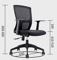 Silla de Oficina Ejecutiva Giratoria Ajustable en Altura con Base de Acero Inoxidable Resistente y Malla Transpirable