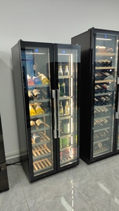 Gran capacidad, 2 puertas de vidrio, circulación de aire, Bodega de vino para el hogar, bebidas Rojas personalizadas de lujo, nevera de vino con estante - Product Image 3