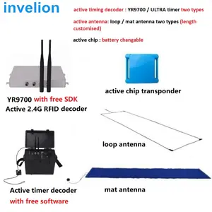 Sistema di cronometraggio per auto da corsa 120 KM/H 2.4GHZ Active RFID Decoder Reader Chip Transponder per moto/Karting/sci/MTB Racing