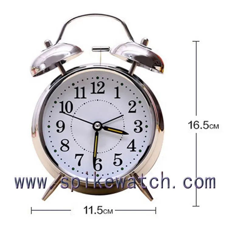 Alarma de llamada antigua, reloj de mesa con doble campana