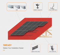 Crochet solaire en acier inoxydable SUS304 pour toit en tuiles, support de montage PV réglable, système de crochet de fixation pour panneaux solaires sur toit, structure de support