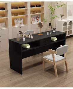 Estación de Manicura Premium Qumeng para Salón - Escritorio Moderno de Madera para Arte de Uñas con Almacenamiento para Estudio de Belleza - Product Image 5