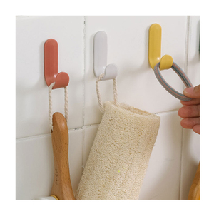 Cintres muraux de porte auto-adhésifs en forme de <span class=keywords><strong>J</strong></span>, 10 pièces, prix d'usine, crochet en plastique sans Trace, livraison rapide, crochet de poinçonnage gratuit - Product Image 2