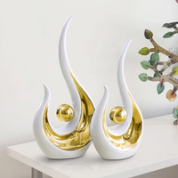 Ornements contemporains en céramique représentant un couple de phénix, sculptures géométriques faites à la main pour la table, décoration intérieure pour le salon