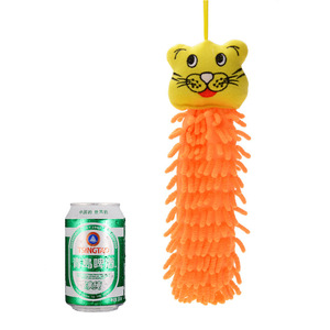 Toallas de mano con diseño de cabeza de animal de dibujos animados, paños y toallitas multiusos de chenilla para colgar, toallas secas de coral. - Product Image 5
