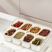 Boîte à collation portable en plastique à 8 compartiments avec couvercle à poignée pour le stockage des fruits et légumes