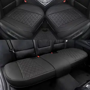 كريم اللون 2 غطاء مقعد السيارة أغطية مقاعد جلد صناعي واقي أمامي للسيارة شامل مناسب للمركبات
