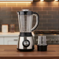 Blender Portabel Komersial Pembuat Jus Buah Mixer Dapur Peralatan Rumah Tangga Baja Tahan Karat Kapasitas 1.6L Multifungsi Elektrik