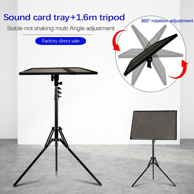 Photography Studio Metal Projector Tripod Stand Height Adjustable Universal Portable Floor Stand with Tray