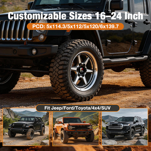 <span class=keywords><strong>ล้อ</strong></span>อัลลอยด์ <span class=keywords><strong>KSR</strong></span> Off-Road สีดำเงินขอบกลึงขัดเงา ขนาด 16 17 18 19 20 21 22 23 24 นิ้ว สำหรับรถจี๊ปแรงเลอร์ อันลิมิเต็ด และอื่นๆ - Product Image 5