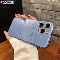 Coque de téléphone à chargement sans fil avec grande fenêtre pour iPhone 17 16 15 14 Series, fine, avec protection d'objectif photo circulaire électroplaquée en PC