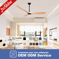 Ventilador de Techo Inteligente 1stshine con Control por Voz Mediante Aplicación Wifi, Aspas de Madera Maciza, Diseño Moderno, Eficiente para el Hogar