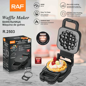 Mini Round Belgian Waffle Maker Electric Stainless Steel Non-Stick Detachable Plates with Adjustable <b>Thermostat</b> Browning <b>Control</b> - Product Image 6