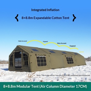 Tente de toit gonflable 8+8.8 avec zone de toit étendue, en tissu de coton imperméable 3000 mm, utilisation toutes saisons pour le <span class=keywords><strong>camping</strong></span> en extérieur - Product Image 1