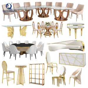 أثاث فندقي فاخر وعصري من الشركة المصنعة الصينية، طاولة طعام وكراسي لحفلات الزفاف والمناسبات مع رف للنبيذ وبار لتقديم الكعك - Product Image 1