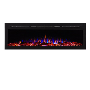 Chimenea Eléctrica de 60 Pulgadas y 230V <span class=keywords><strong>con</strong></span> 12 Colores, <span class=keywords><strong>Llama</strong></span> <span class=keywords><strong>3D</strong></span> Realista y Control Remoto - Product Image 1