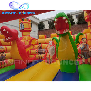 Ensemble gonflable combiné sur le thème du château des chevaliers et des dragons Funcity, toboggan fantastique, maison de saut, château gonflable pour enfants - Product Image 4