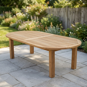 Solid Wood Oval <b>Folding</b> Dining <b>Table</b> Modern Design Outdoor Furniture Enterenprise GT007 Propinsi Jawa Tengah - Product Image 1