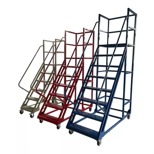 Công nghiệp 1.2 mét khung hợp kim nhôm di động leo thang tay vịn bánh xe thép <span class=keywords><strong>5</strong></span> 8 10 bước cho nền tảng kho - Product Image 6