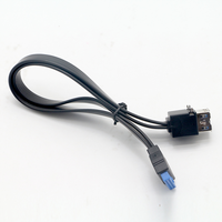 Beliebige Länge Motherboard IDC 20-Pin Dual Micro USB Stecker-Buchse Flachbandkabel Geflochtene Abschirmung 3A Schnellladung CE-Zertifiziert Schwarz