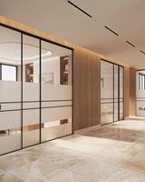 Cloisons de bureau en verre avec portes, panneaux muraux transparents, murs en herbe et murs artificiels pour entrepôts et bureaux