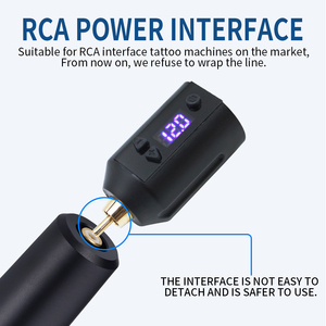แหล่งจ่ายไฟสำหรับเครื่องสักแบบ RCA ชาร์จเร็ว พร้อมหน้าจอดิจิตอล แบตเตอรี่แบบชาร์จได้ สำหรับปากกาโรตารี่ ใช้งานได้ในสตูดิโอแบบพกพา - Product Image 4