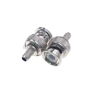 RF Straight Solderless BNC Plug crimp (ez) Connector for LMR200 RG58 coaxial Cable
