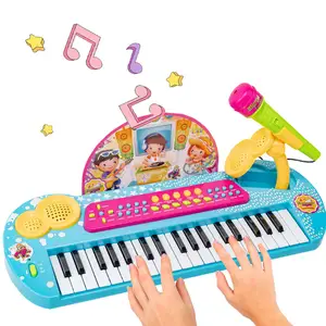 Instrumentos musicales para niños, juguetes de micrófono para juegos, teclado eléctrico de 37 teclas, Piano, órgano eléctrico para principiantes
