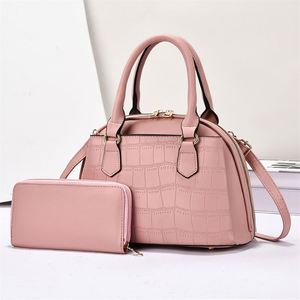 Women's Gift 2PCS Handbag Purse Set High Quality PU Leather Tote Bags With Shoulder Strap - Product Image 4