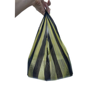 <span class=keywords><strong>Sac</strong></span> fourre-tout en forme de t-shirt imprimé à chaud rayé Hualong en HDPE résistant à l'humidité avec poignée pour les courses, les supermarchés et les affaires - Product Image 3