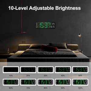 Horloge murale numérique LED grand écran multifonction moderne pour la maison, le salon et le bureau – Vente en gros - Product Image 5