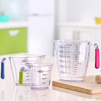 Sans BPA 250ml 500ml 1000ml Tasse à mesurer Pichet à mesurer en plastique Ensemble de pichets à mesurer