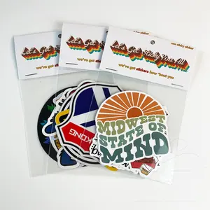 Waterdichte Cartoon Sticker Packs In Opp Tas Voor Reclame Promotie Gebruik Gestanst Pvc Vinyl Custom Sticker Packs