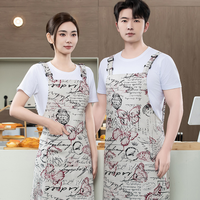 Tablier de barman personnalisé en toile imperméable gaufrée pour restaurant, salon de thé, restaurant de fondue, barbecue, uniforme de service pour femmes