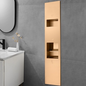 Diseño moderno de acero inoxidable tres en uno montado en la pared y cubo de basura secador de manos cuadrado para baño Hotel USO COMERCIAL - Product Image 4