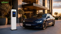 Odisen New 7kW Tipe 2 Charger EV Tipe Pilar Berbahan Logam, Single Gun 32A AC IP54 Auto Stop Bersertifikasi ISO9001 SASO untuk Rumah dan Luar Ruangan OEM