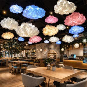 <span class=keywords><strong>Lampadario</strong></span> LED Postmoderno a Forma di <span class=keywords><strong>Nuvola</strong></span> Bianca con Telecomando, Altezza Regolabile e Dimmerabile per Uso Interno in Casa e Ufficio - Product Image 2