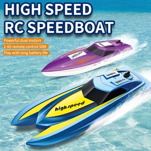 Barco de Control Remoto a Prueba de Agua con Alarma de Batería Baja, 8 km/h de Alta Velocidad, Juguete Acuático de Verano SJY-TX687 TX688 2.4G RC - Product Image 3