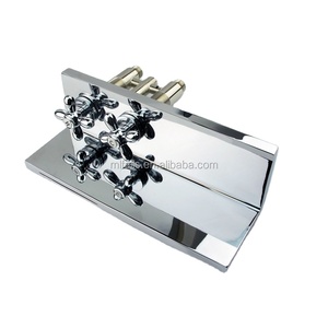 <span class=keywords><strong>Robinet</strong></span> de lavabo <span class=keywords><strong>mural</strong></span> moderne en laiton chromé poli avec deux leviers et valve en céramique, mitigeur pour lavabo - Product Image 2