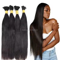 Usine 12A cheveux humains en vrac bruts indiens pour tresser sans trame 100g cheveux humains tressés noirs naturels