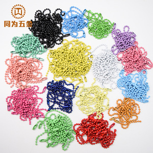 Chaînes à perles métalliques colorées sur mesure, rondes, en fer, peintes au four, pour la fabrication de bijoux, longueur 10 mm, 50 cm - Product Image 1