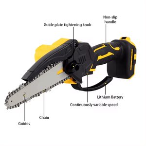 Meilleure vente OEM Tronçonneuse électrique sans fil portable alimentée par <span class=keywords><strong>batterie</strong></span> <span class=keywords><strong>Mini</strong></span> scies <span class=keywords><strong>à</strong></span> <span class=keywords><strong>chaîne</strong></span> portatives Boîte en plastique 4/6 pouces 650W - Product Image 4